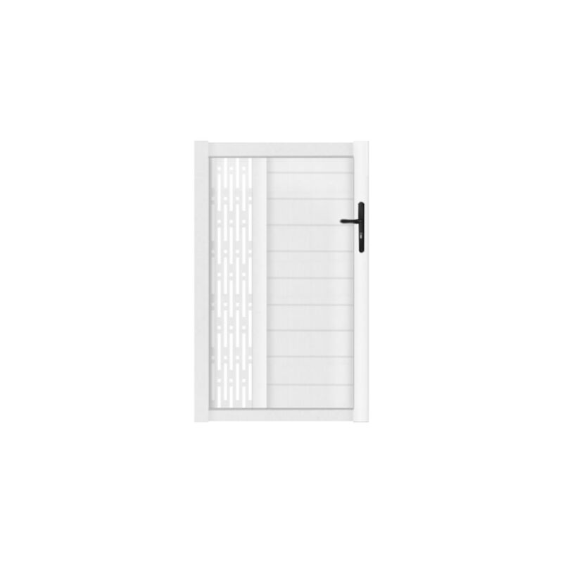 Gefradis - Portillon pvc blanc arles rectangle L100 x H140 cm - Poignée à droite