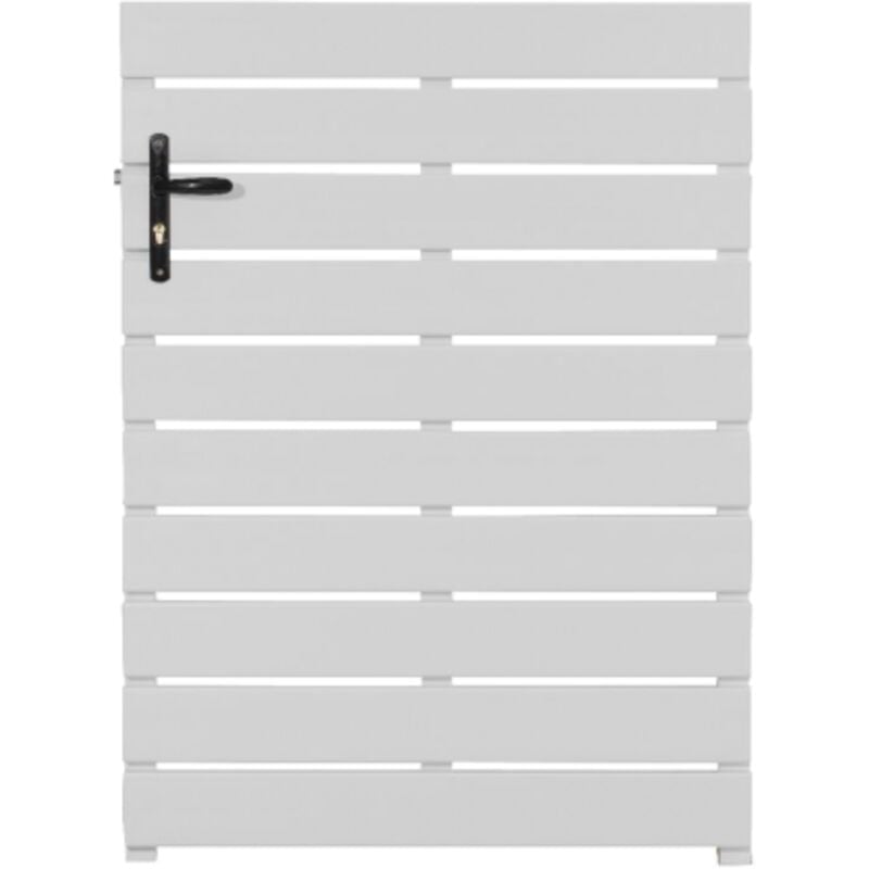 Gefradis - Portillon pvc blanc lyon L100 x H140 cm - Poignée à gauche