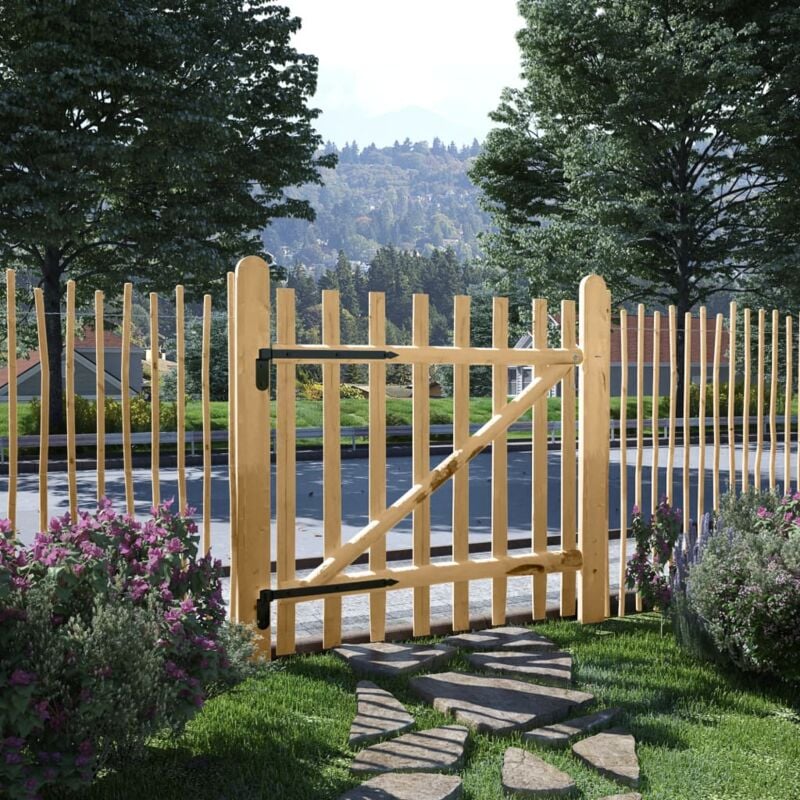 Portillon simple de clôture Bois de noisetier 100x100 cm
