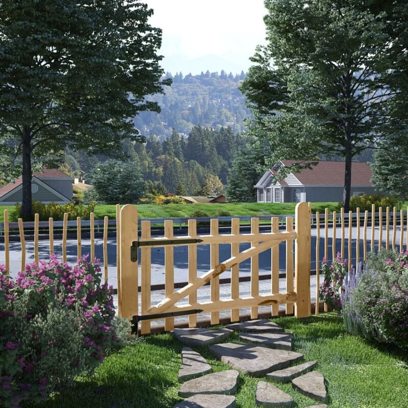 Maisonchic - Portillon simple de clôture Porte Portillon Portail de jardin Bois de noisetier 100 x 60 cm 77175
