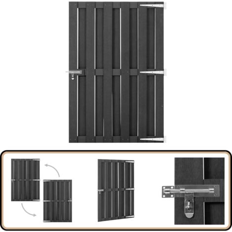 Portillon WPC 100x150 cm Gris - Porte De Jardin - Portillon - Clôture - Barrière - Bois Composite