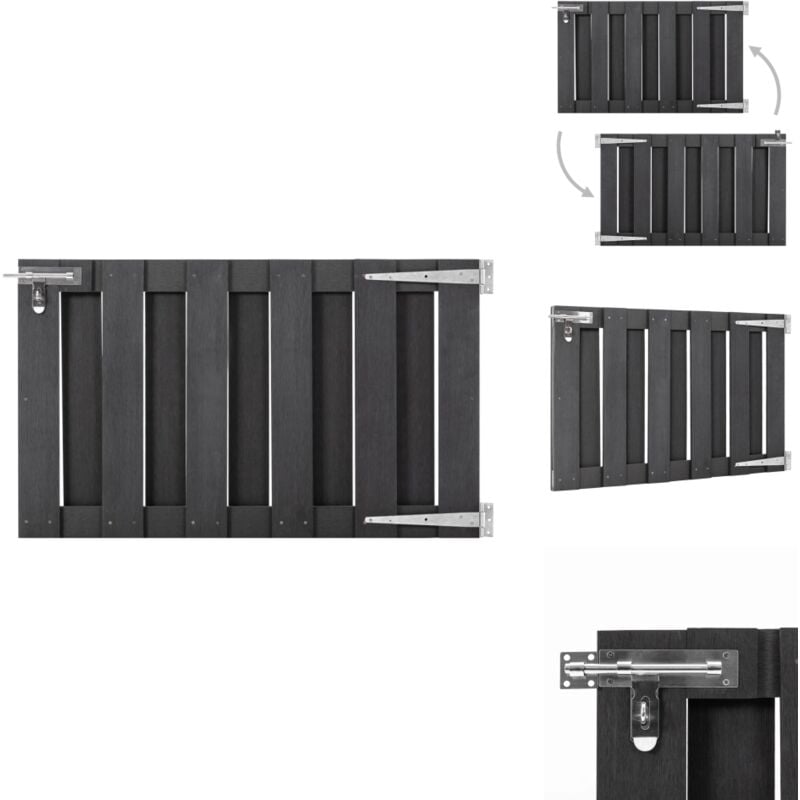 Portillon wpc 100x60 cm Gris - Porte De Jardin - Portillon - Clôture - Barrière - Wpc