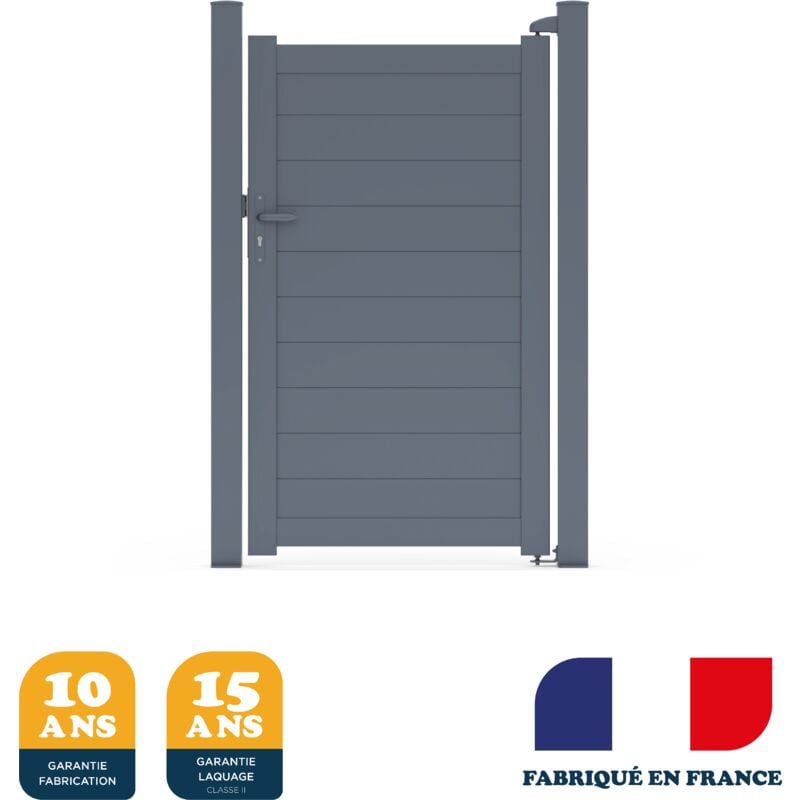 Portillon prêt à la pose YEL Gris 7016 - L104 cm X H172 cm en aluminium BELTY
