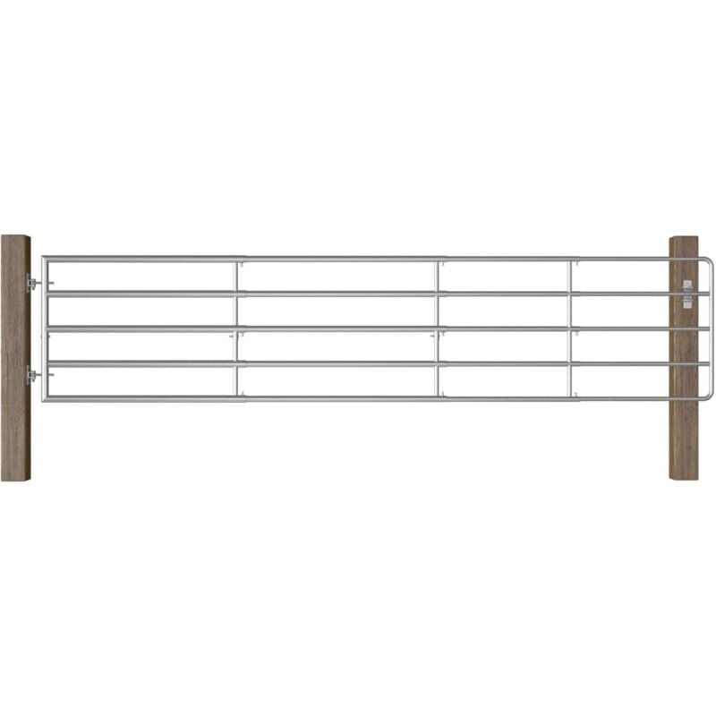 Portillon,Portail de jardin à 5 barres Acier (150-400)x90 cm Argenté CFW90014