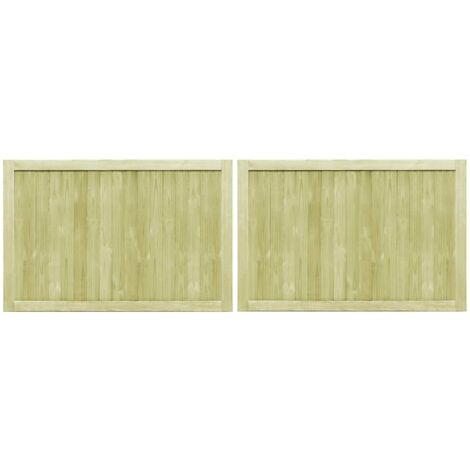 Portillons de jardin 2 pcs Bois de pin imprégné 300x100 cm