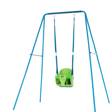 Portique acier évolutif 2 en 1 balançoire - fauteuil bébé - kit d'ancrage h129 à 192 cm