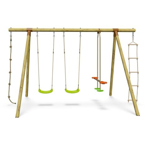 TRIGANO Portique bois 2,30 m Topwood NANI - 6 enfants