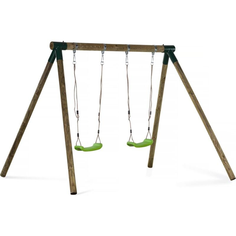 Habitat Et Jardin - Portique bois 'Eden' - Avec 2 balançoires.