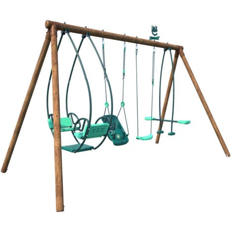 SOULET Balançoire en bois traité 4 agrès Suzanne