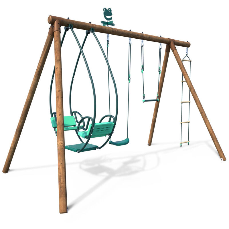 Soulet - Balançoire en bois traité 4 agrès Juliette