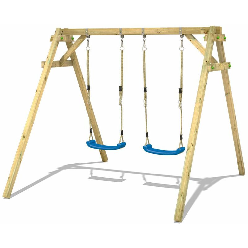 Wickey - Portique balançoire Aire de jeux Smart Move avec extension d'escalade Portique bois pour enfants