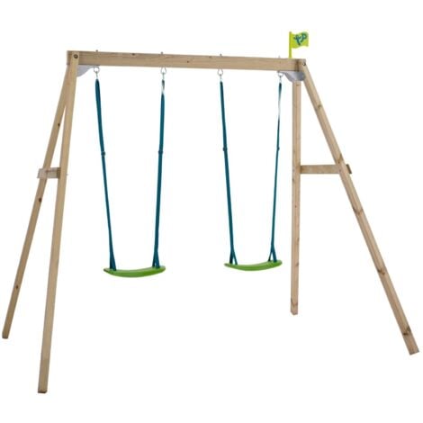 Portique FOREST 2 balançoires - kit d'ancrage - bois FSC® h200 cm
