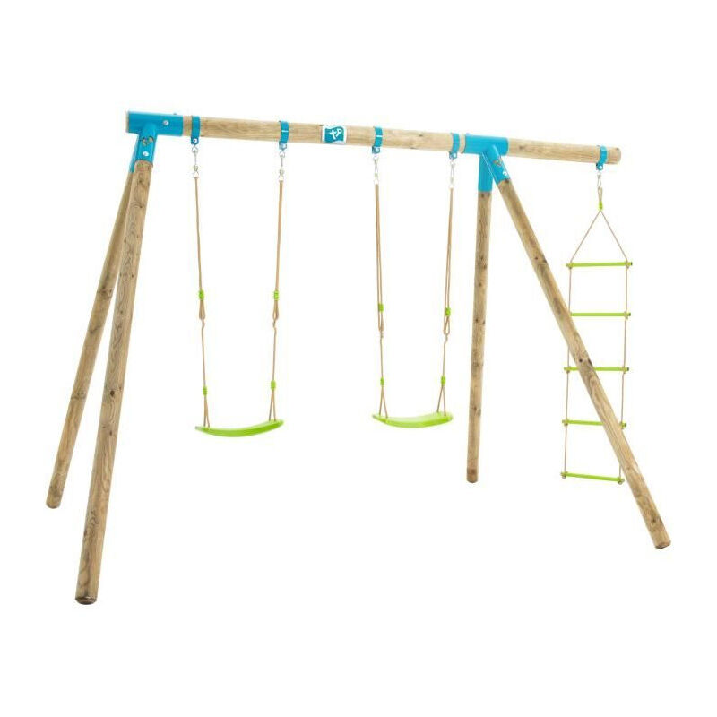 Tp Toys - Portique gineste 2 balancoires / echelle corde / kit d'ancrage h.209 cm