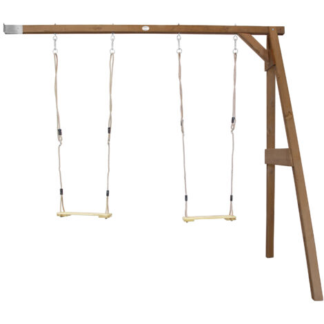 AXI – Balançoire murale en bois FSC 100% Hemlock – 2 sièges pour enfants – Installation facile – Développement équilibre et coordination