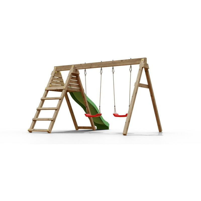 Chalet&jardin - Portique & Toboggan de jardin en bois 390 x 256 x 252 cm - Azalée