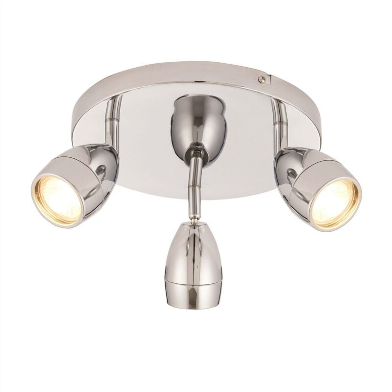 Endon Porto - LED 3 Light Bathroom Spotlight Chrome, Glass IP44, GU10