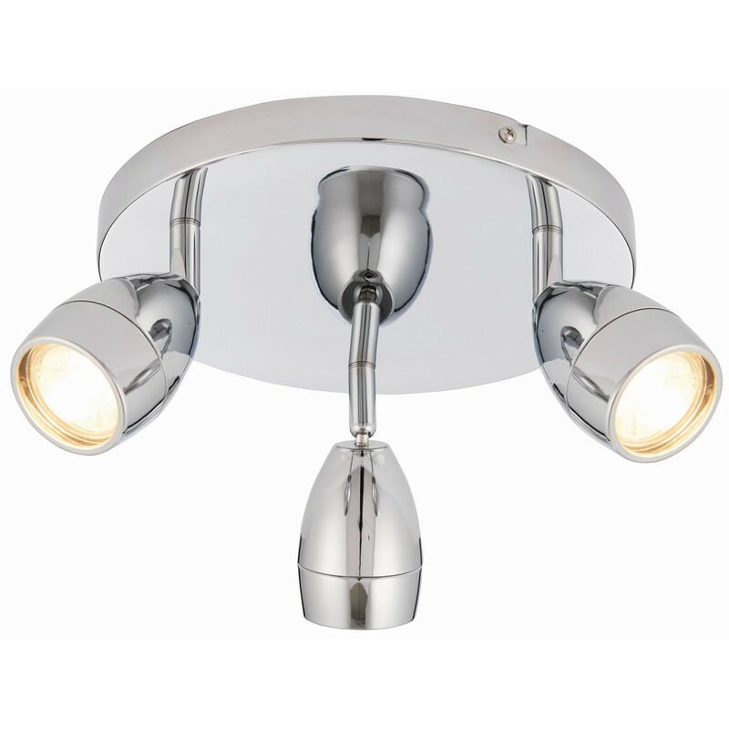 Endon Directory Lighting - Endon Porto - led 3 Light Bathroom Spotlight Chrome, Glass IP44, GU10