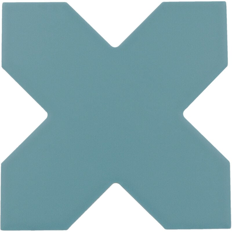 Carrelage sol / mur forme croix bleu 12X12 cm PORTO CROSS AZURE (vendu par boite de 0,49m2)
