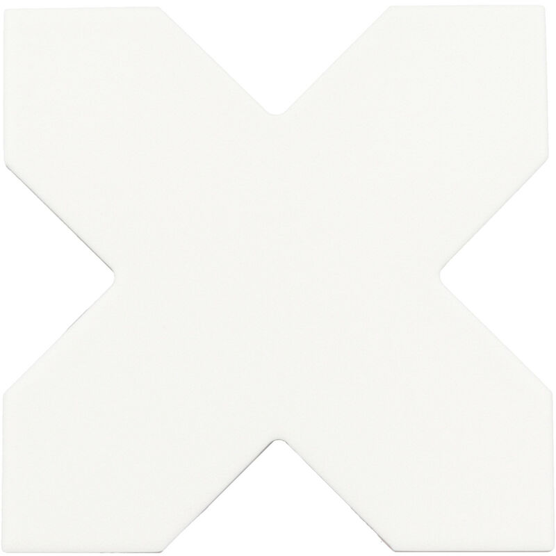 Carrelage sol / mur forme croix blanc 12X12 cm porto cross white (vendu par boite de 0,49m2)