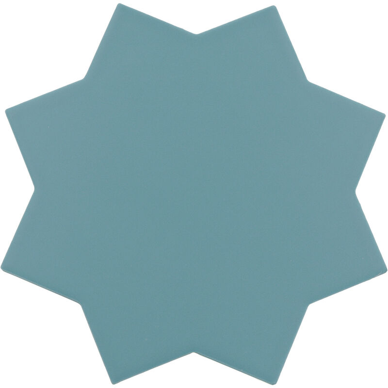 Carrelage sol / mur forme étoile bleu 16,8x16,8 cm porto star azure (vendu par boite de 0,49m2)