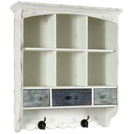 PORTOFINO MOBILETTO ANTICATO CON APPENDINI 54X15X60CM EFFETTIO SHABBY