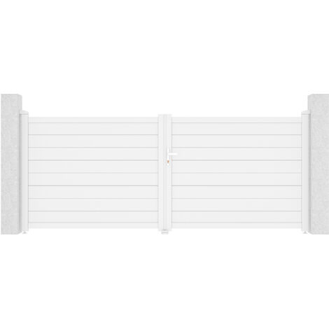 Portón abatible 3,5m EIGER H.140 aluminio blanco