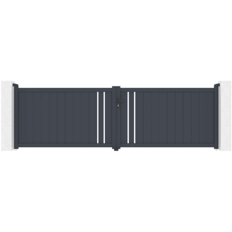 Portón abatible 4m GIONA H.120 aluminio gris