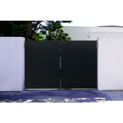 CASANOOV Portón abatible de hierro NALI 300 x 200cm NEGRO MATE