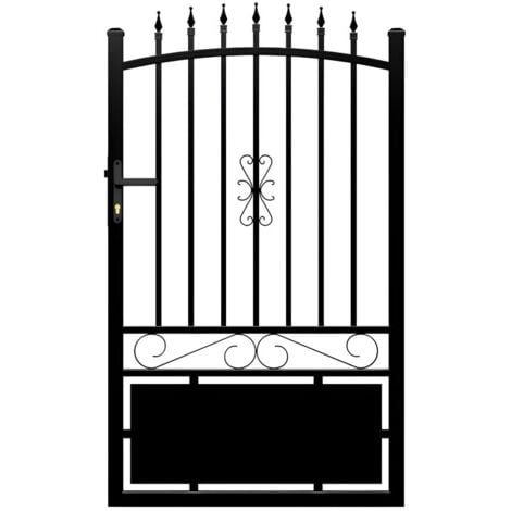 Portón batiente de aluminio - Ancho 110 x Alt. 170 cm negro NERBIS