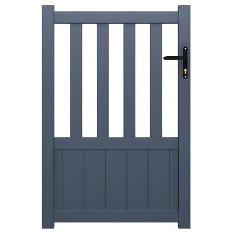 Portón batiente de aluminio calado Ancho 100 x Alt. 140 cm antracita TARNOS II