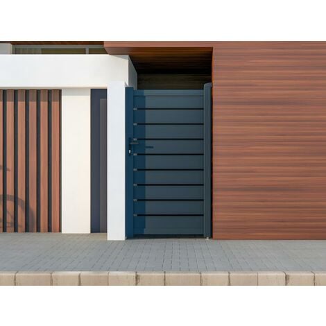 EXPERTLAND Portón de aluminio color antracita PRIMO - Ancho 100 x Alt. 176 cm - Vente-unique