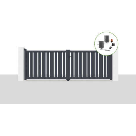 Portón eléctrico batiente 3,5x1,2m VEYMONT + BUNKER B500 motorización