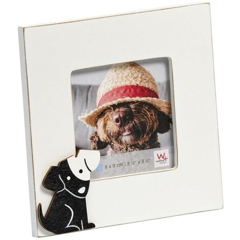 Portraitrahmen Hund 9x9cm Weiß