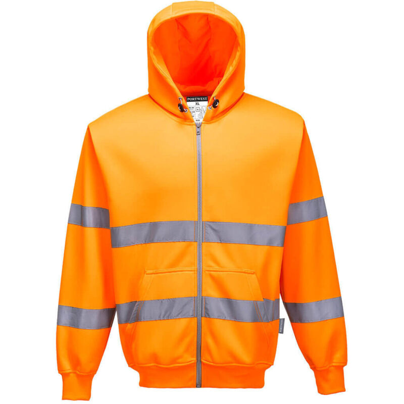 Sweat Zip Hivis Mit Kapuze Farbe, Orange Größe Xl - Portwest