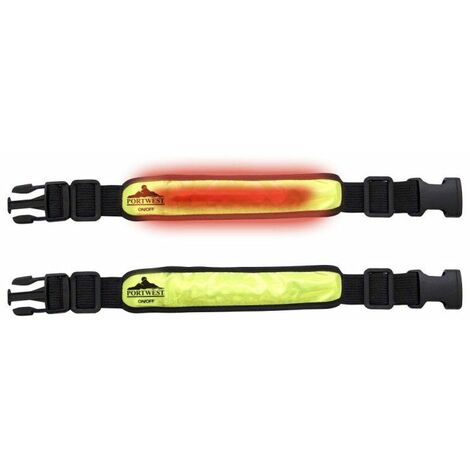 Portwest - Brassard réfléchissant lumineux clignotant Taille:Unique - Jaune