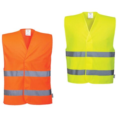 Portwest C474ORRS/M Gilet ad Alta Visibilità con Due Bande, Arancione, SM