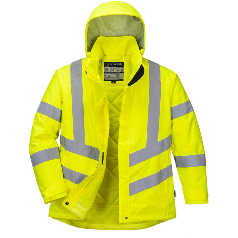 Portwest Damen-winterparka Mit Hoher Sichtbarkeit Gelb S