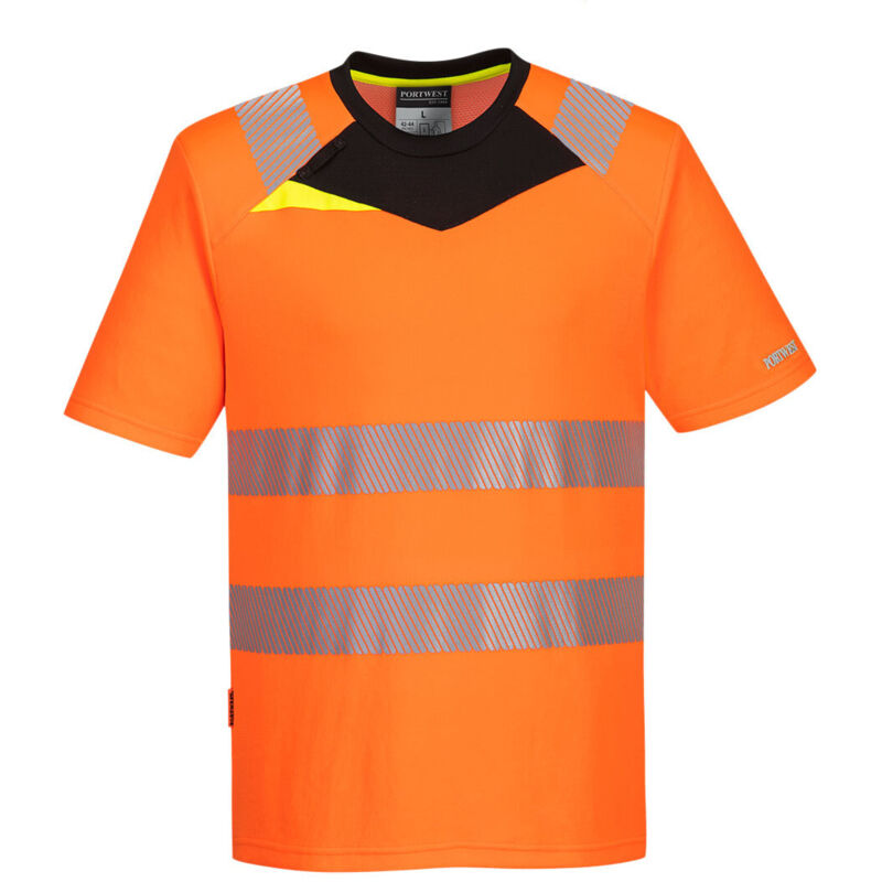 Dx4 T-shirt Hochsichtbarkeit S/s Farbe, Orange/schwarz Größe Xxxl - Portwest