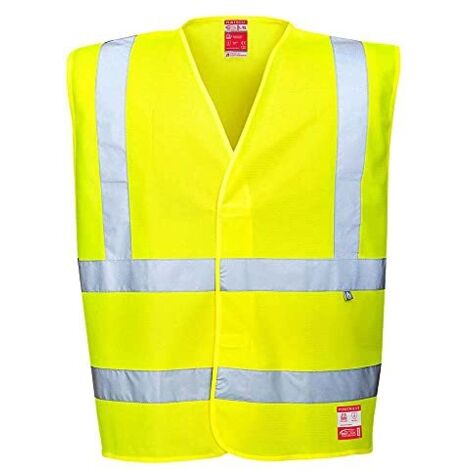 Portwest FR71 Gilet Ignifugo Antistatico ad Alta Visibilità., Taglia L/XL, Giallo