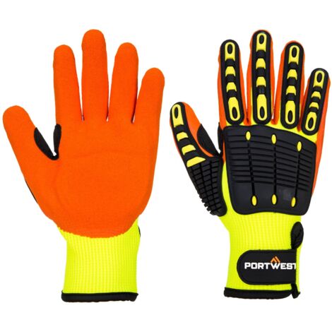 Portwest Guanto anti-impatto, taglia: S, colore: giallo/arancione, A721Y1RS