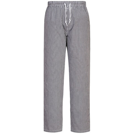 Portwest Herren Kochhose "Bromley" 100% Baumwolle Schwarz XL