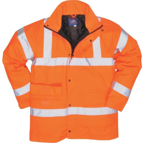 Portwest RT30 Rail Industry Hi-vis Rainwear Jacket (4XL)