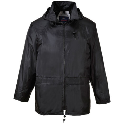 Portwest klassische Regenjacke Schwarz XXL