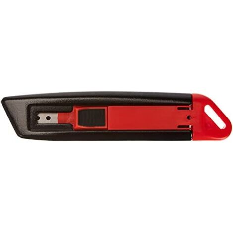 Portwest KN10BKR Cutter di Sicurezza Retrattile, Nero/Rosso