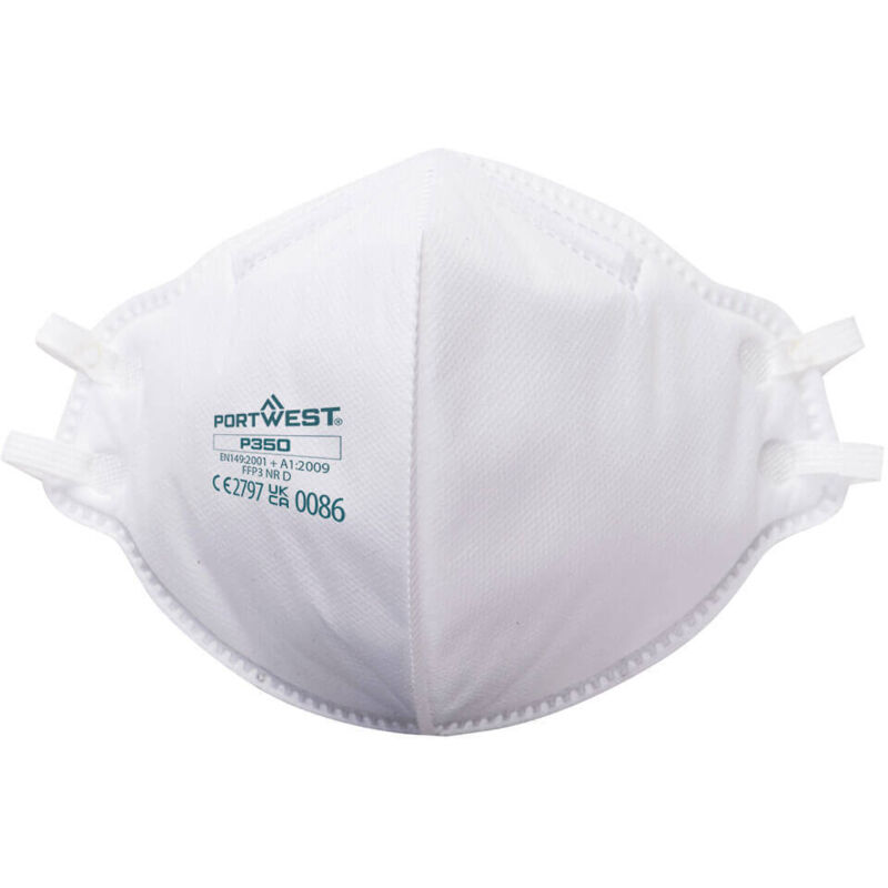 Masque plat pliable FFP3 Dolomite - Blanc Portwest