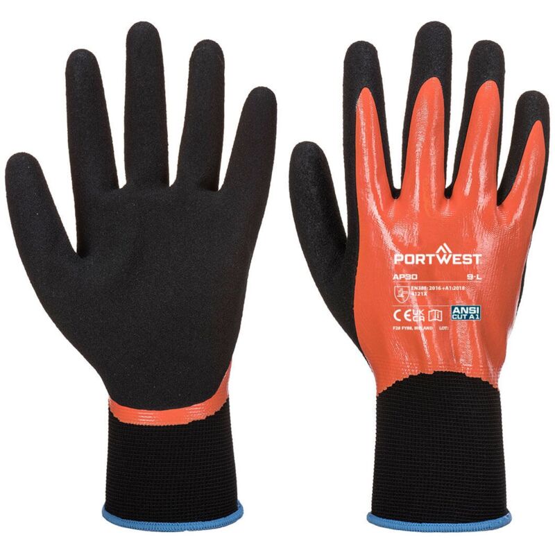 Portwest Dermi Pro Glove, Orange/Black, XS, Regular