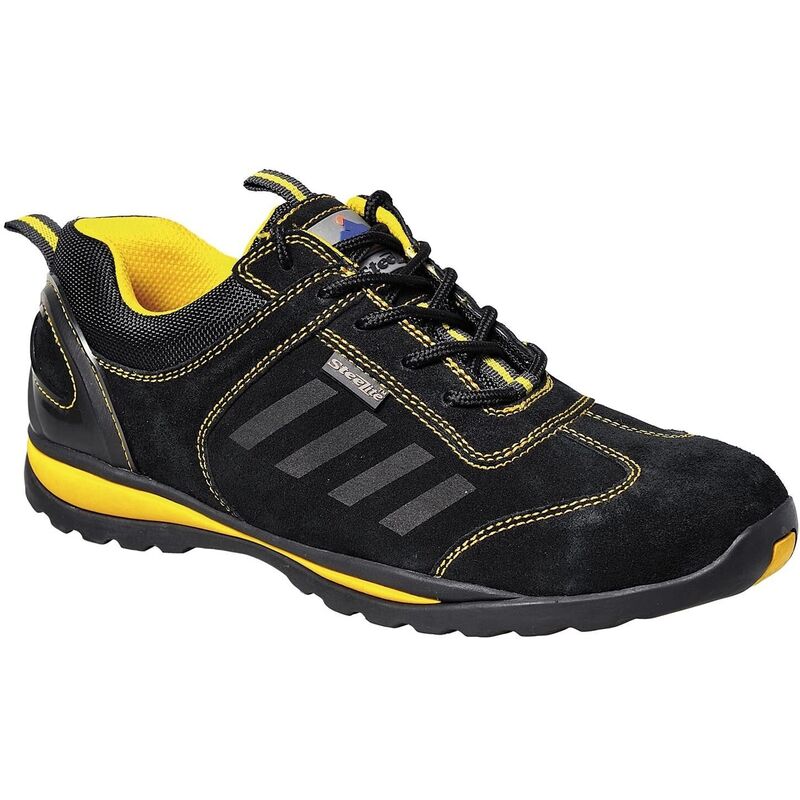 Portwest Mens Steelite Lusum S1P HRO Suede Safety Shoes (7 UK) (Black/Yellow)