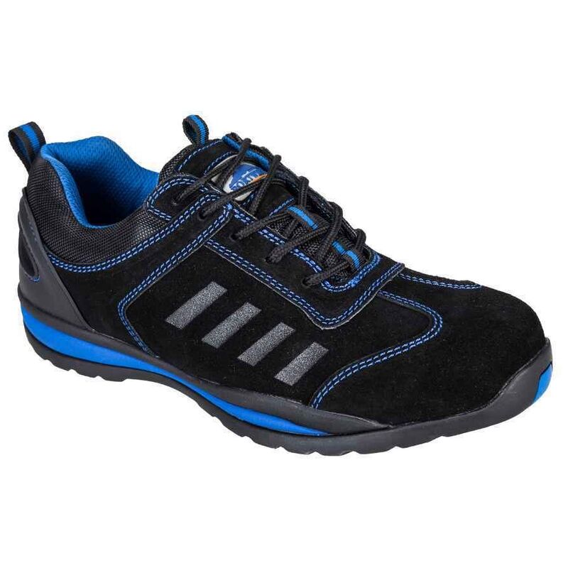 Portwest Mens Steelite Lusum S1P HRO Suede Safety Shoes (11 UK) (Black/Blue)
