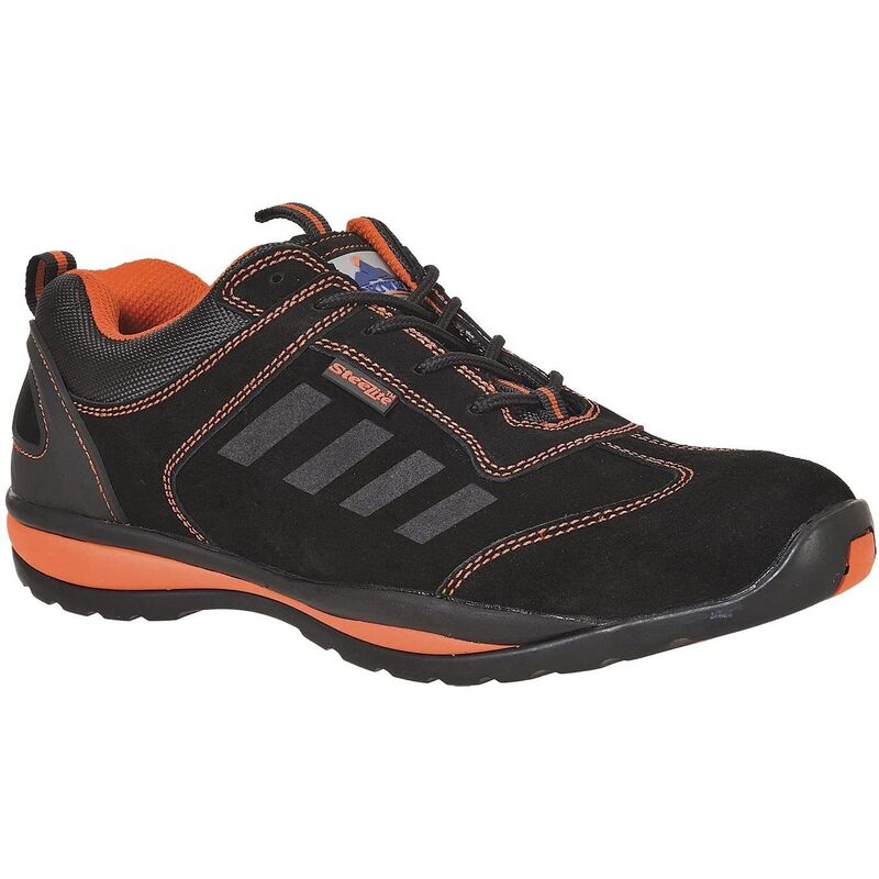 Portwest Mens Steelite Lusum S1P HRO Suede Safety Shoes (5 UK) (Black/Orange)