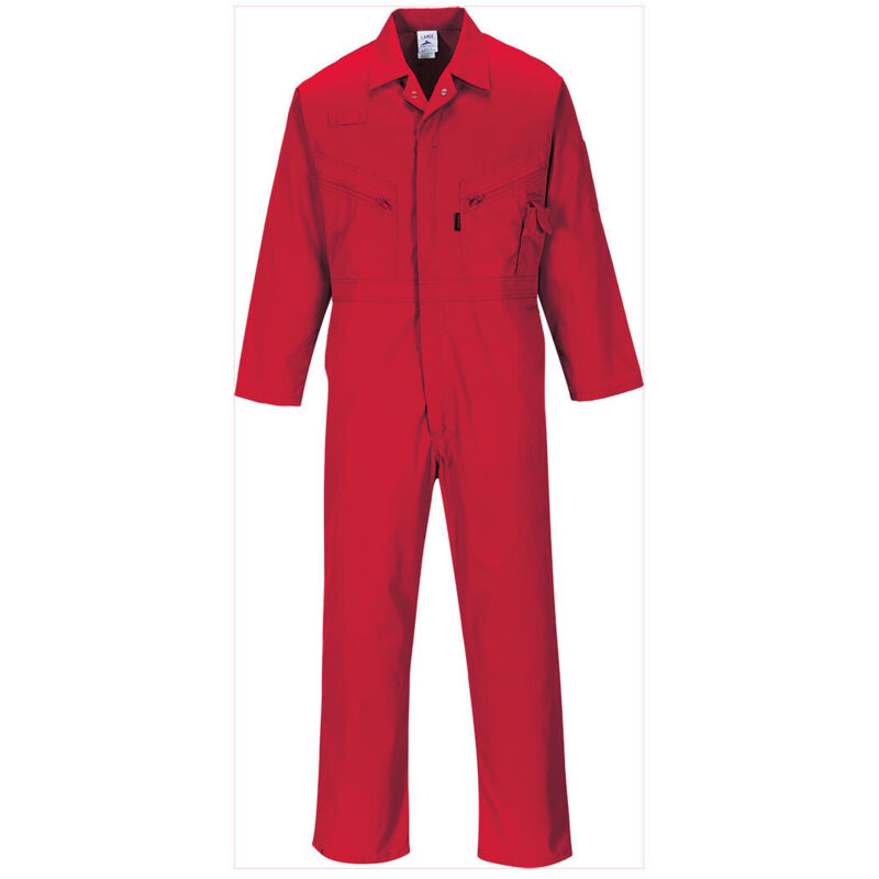 Liverpool Overall Mit Reißverschluss Farbe, Rot Größe L - Portwest